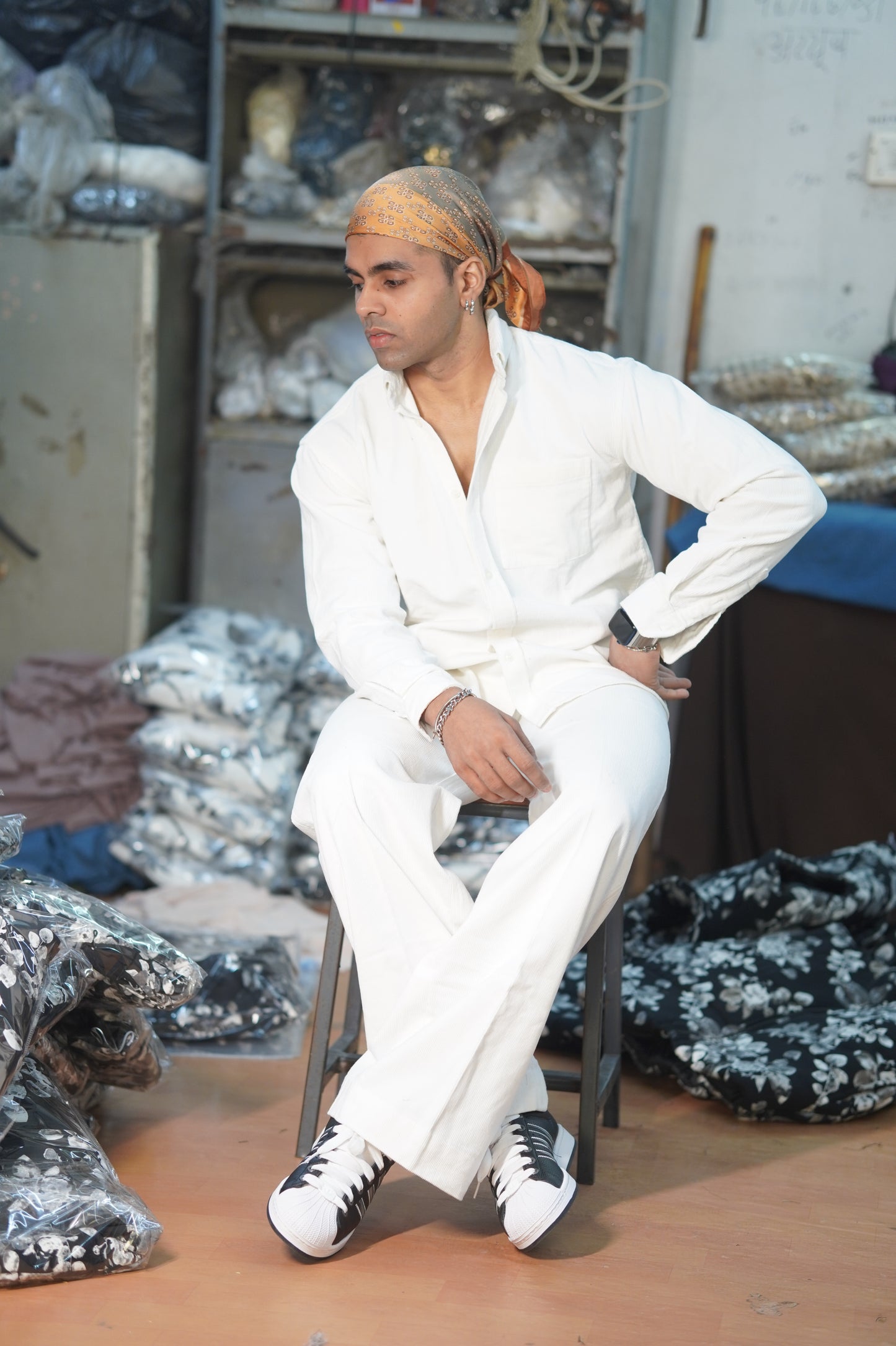 White Relaxed Fit Trousers ( Pre booking )