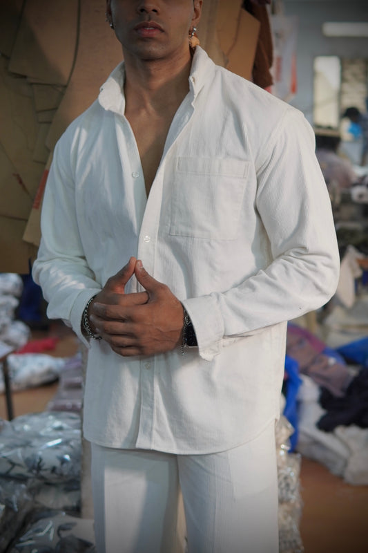 White Textured Shirt