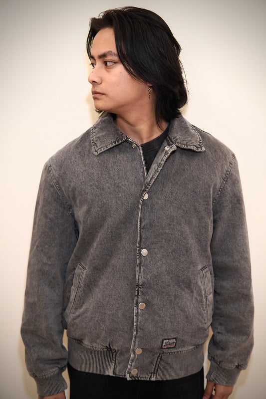 Premium Washed-Grey Denim Jacket